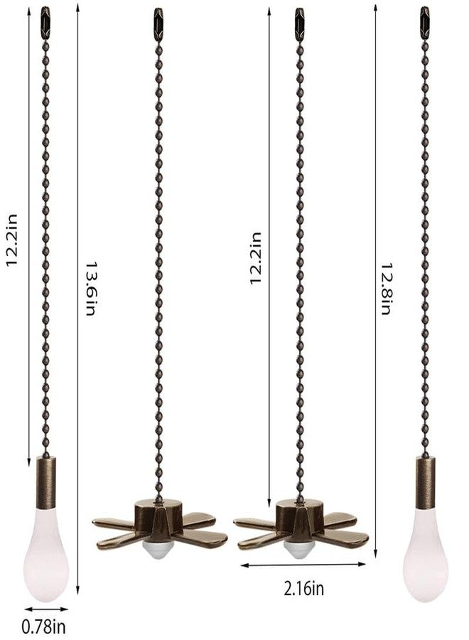 Aoprofree Ceiling Fan Pull Chain, 13.6 Inches Fan Pulls Set with Connector, 2 Pack 3mm Diameter Beaded Ball Fan Pull Chain (Bronzeï¼â€° - Image 4