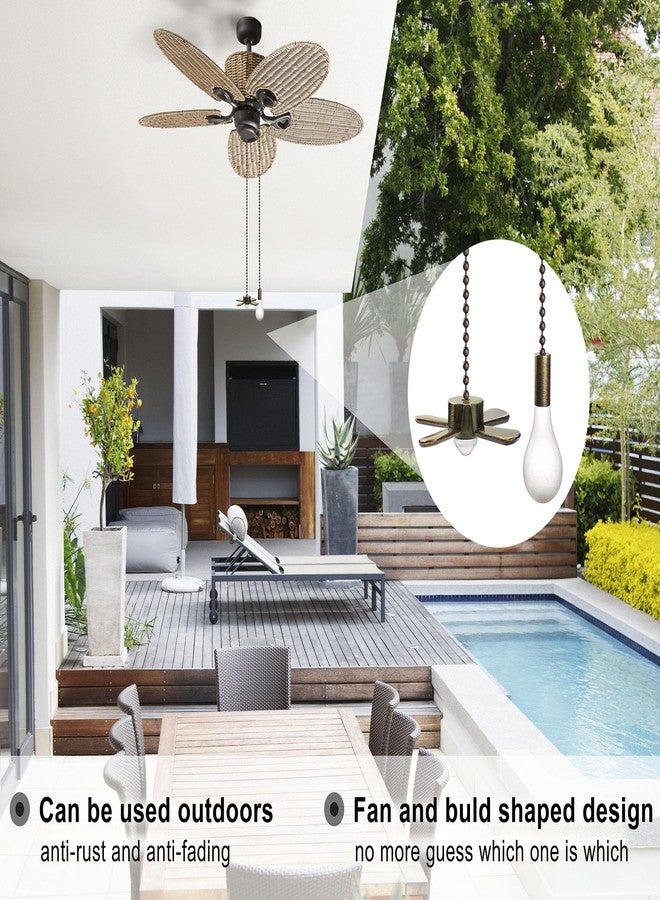 Aoprofree Ceiling Fan Pull Chain, 13.6 Inches Fan Pulls Set with Connector, 2 Pack 3mm Diameter Beaded Ball Fan Pull Chain (Bronzeï¼â€° - Image 2