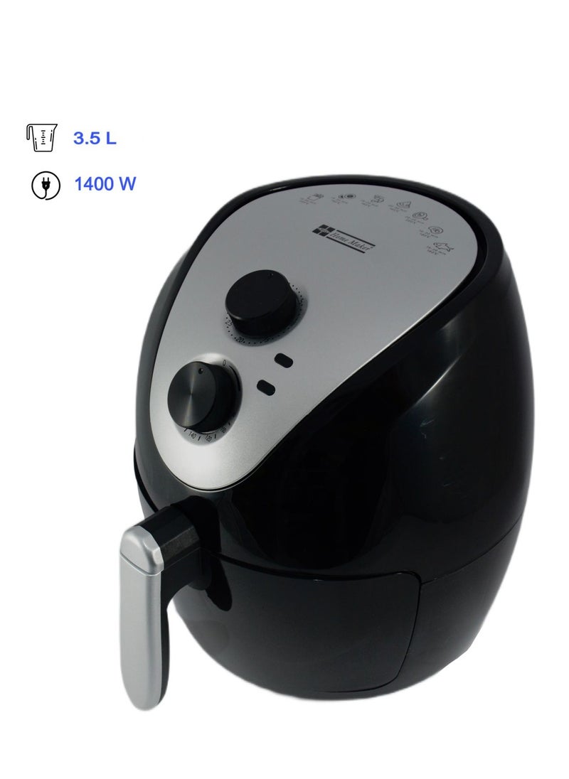 Homemaker - Home Maker Air Fryer 3.5 Liter, 1400 W, Rapid Air Circulate System, Timer & Temperature Control, Over Heat Protection, Non-stick & Removable Basket, Black - Image 1