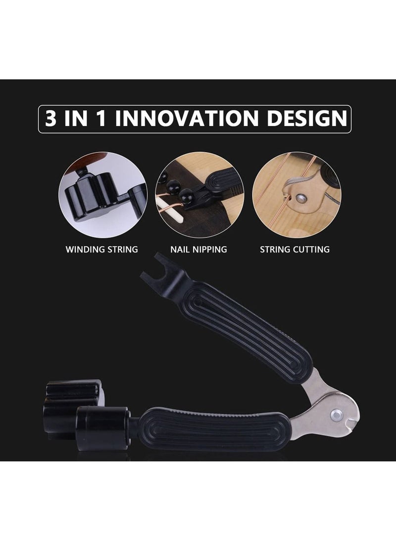 Generic Multifunctional Guitar Maintenance Tool String Peg Winder String Cutter Pin Puller Instrument Accessories Comfortable Instrument Accessories for most Guitars and Bass  - Image 3