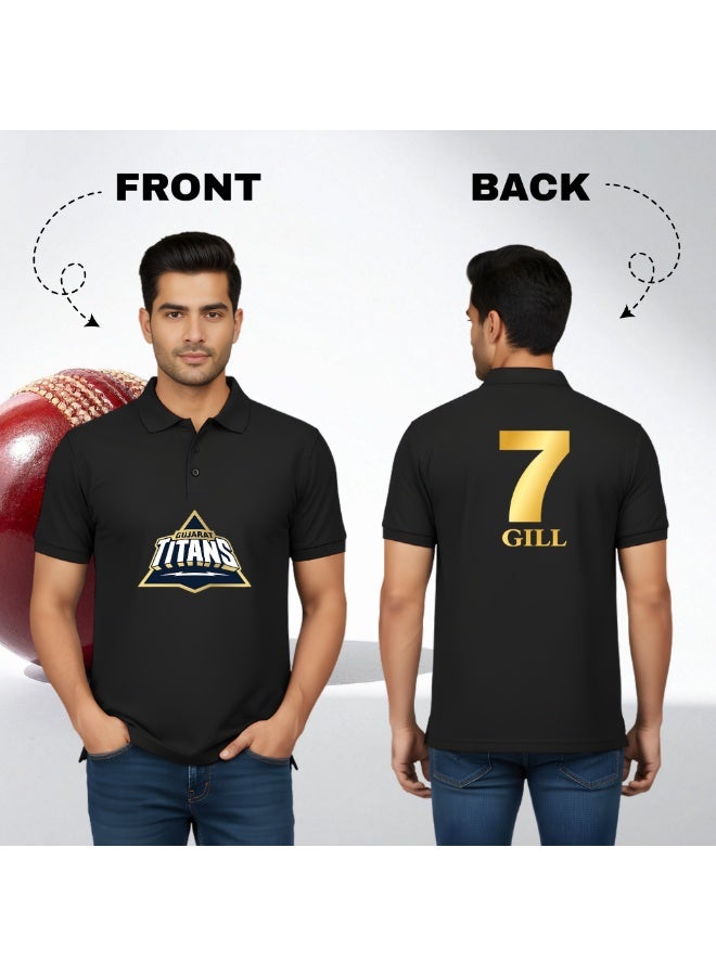 PRINTSHOP4ME Gujarat Cricket Men's Dry-Fit Polo Neck T-Shirt | GT Tshirt With Cap | Soft & Breathable Sportswear For Cricket lovers | Wearit For Games - Image 4