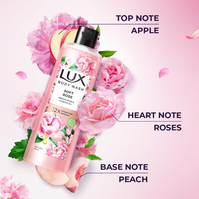 LUX Bodywash French Rose & Almond Oil - 245 ml / 8.28 Fl.Oz - Image 4