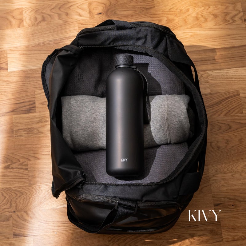 Kivy Large Water Bottle 50Oz [Lightweight & Shatterproof] Fits Backpack & Cupholder For Travel  Sports  School - Black Water Bottle No Straw - 1.5 Liter Water Bottles - 50Oz Water Bottle - Image 2