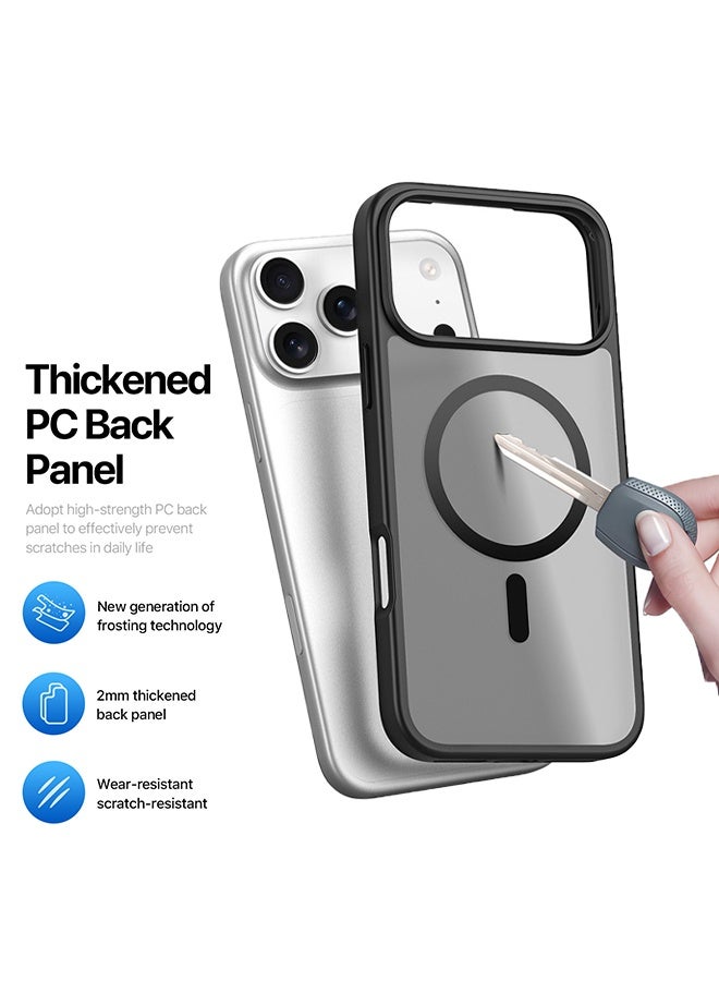 DUX DUCIS Magnetic Case Compatible with Apple iPhone 17 Pro Max, Translucent Matte Back Shockproof Phone Cover, Anti Scratch Anti-fingerprint - Black - Image 3
