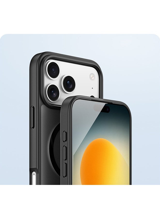 DUX DUCIS Magnetic Case Compatible with Apple iPhone 17 Pro Max, Translucent Matte Back Shockproof Phone Cover, Anti Scratch Anti-fingerprint - Black - Image 4