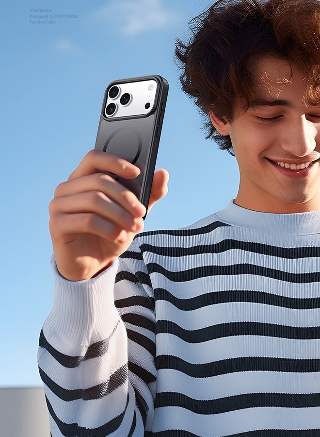 DUX DUCIS Magnetic Case Compatible with Apple iPhone 17 Pro Max, Translucent Matte Back Shockproof Phone Cover, Anti Scratch Anti-fingerprint - Black - Image 5