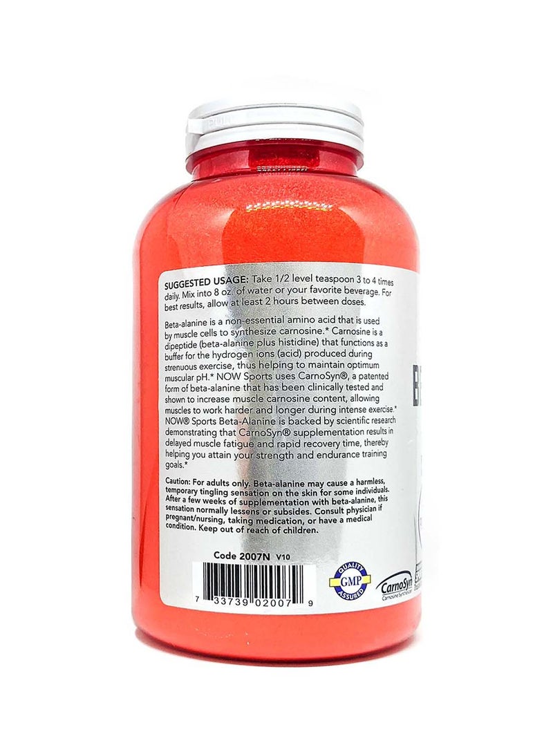 Now Foods NOW Sports Nutrition, Beta-Alanine Pure Powder 2,000 mg, Muscular Endurance*, 500 Grams - Image 2