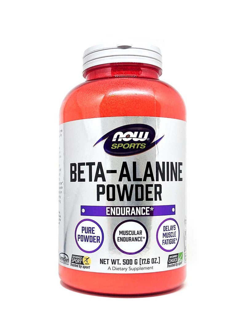 Now Foods NOW Sports Nutrition, Beta-Alanine Pure Powder 2,000 mg, Muscular Endurance*, 500 Grams - Image 1