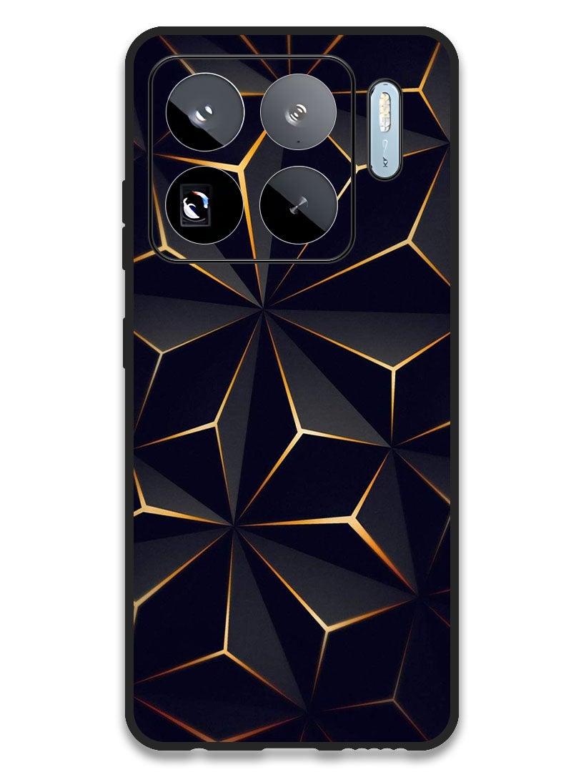 Theodor Case Compatible with Xiaomi 15S Pro 6.73 Inch Protection Shockproof Bumper Cover Black Gold Patter - Image 1