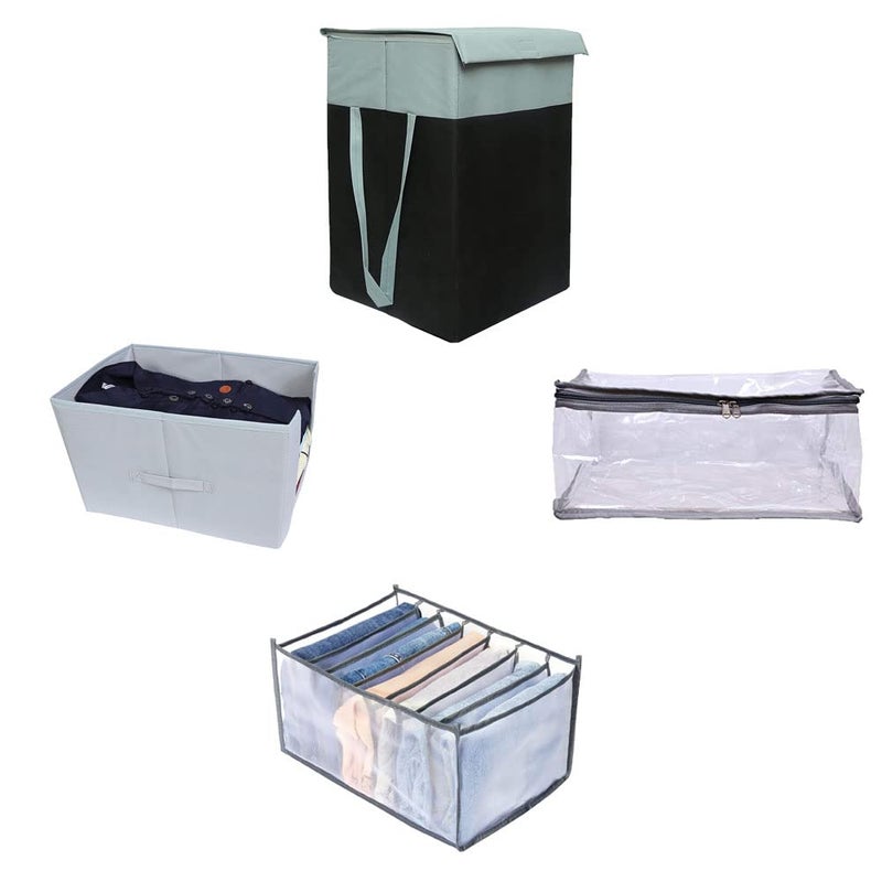 MBW Storage combo set pack of 4 With 1 X Saree Cover 1 X Laundry Bag 1 X 7Grid 1 X Shirt Sacker - Image 1