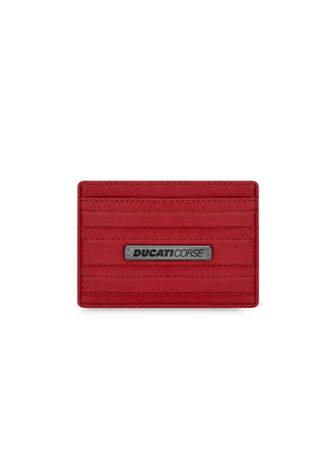 Ducati Corse Elegante Red Genuine Leather Card Case