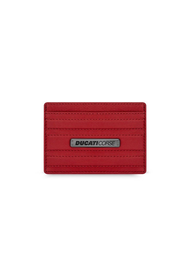 Ducati Corse Elegante Red Genuine Leather Card Case  - Image 1