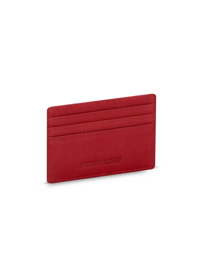 Ducati Corse Elegante Red Genuine Leather Card Case
