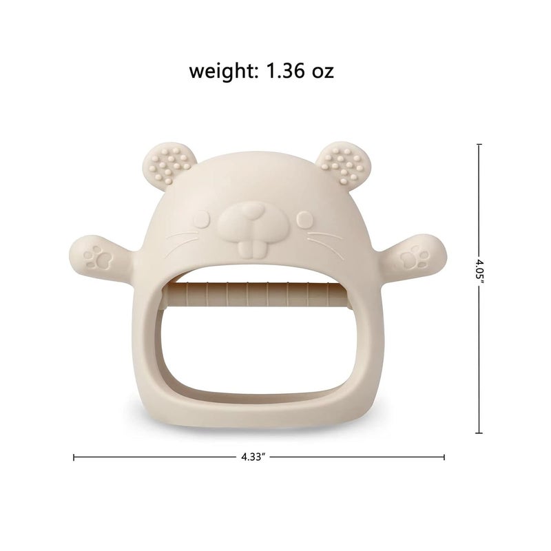 PandaEar 2 Pack Silicone Teething Toys  Baby Teether Mitten  Hand Pacifier for Soothing Teething Pain Relief WhiteBlue - Image 3