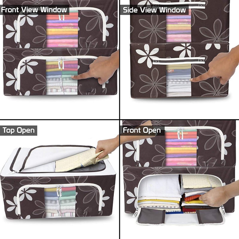 Valashiv 66 L Storage Clothes Rack Foldable Steel Tip Storage Living Boxes for Clothes Sari Cover and Bathroom Cosmetic Organizer - Image 5