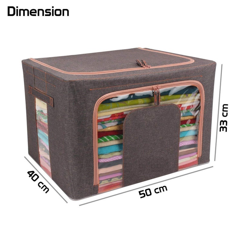 Valashiv 66 L Storage Clothes Rack Foldable Steel Tip Storage Living Boxes for Clothes Sari Cover and Bathroom Cosmetic Organizer - Image 4