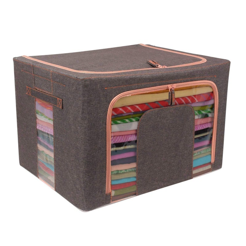 Valashiv 66 L Storage Clothes Rack Foldable Steel Tip Storage Living Boxes for Clothes Sari Cover and Bathroom Cosmetic Organizer - Image 1