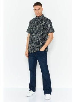 CROSSHATCH Men Regular Fit Allover Print Short Sleeve Casual Shirts, Navy Combo  - Image 4