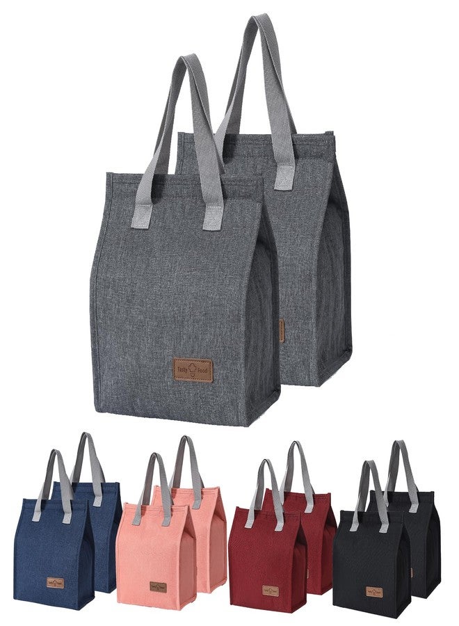 HexinYigjly 2 pcs Lunch Bag Insulated, Lunch Box Bag, Reusable Lunch Tote Bag, lunch bag with ice pack，thermal lunch bag，Lunch Box Container Bag Insulated for Women, Men, Work, Office, Travel - Grey - Image 1