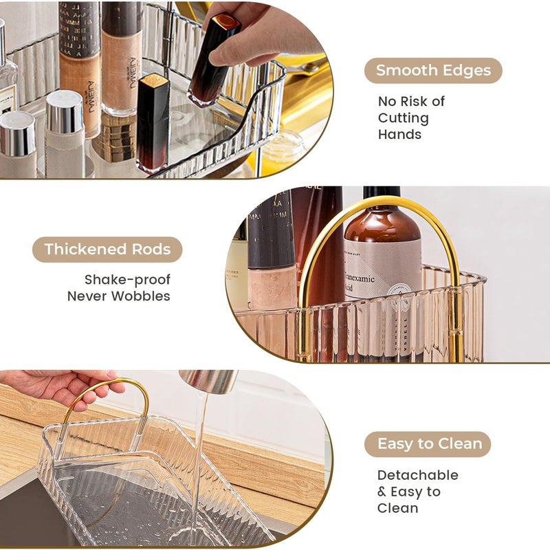 Aveniee Bathroom Counter Organizer  3 Tier Perfume Skin Care Countertop Storage Shelf  Vanity Makeup Tray For Cosmetic Skincare Lotion Grey - Image 4