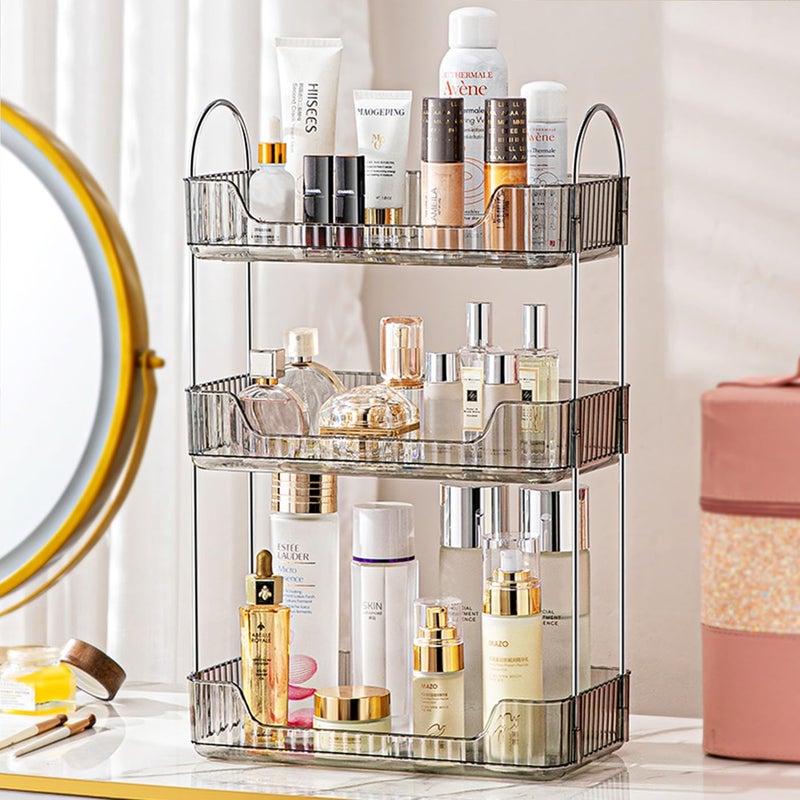 Aveniee Bathroom Counter Organizer  3 Tier Perfume Skin Care Countertop Storage Shelf  Vanity Makeup Tray For Cosmetic Skincare Lotion Grey - Image 1