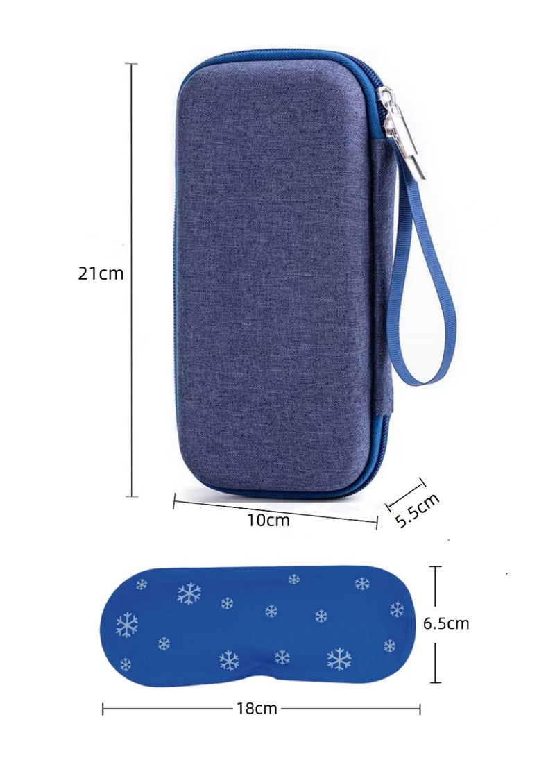 Loucky Insulin Cooler Travel Case with 2 Ice Bag, Portable Diabetic Carrying Cooler Medicine Bag for Insulin Pens Syringe Needle, Keeps Insulin Pens Cool for Long Hours, Diabetic Supplies Organizer (Blue) - Image 2