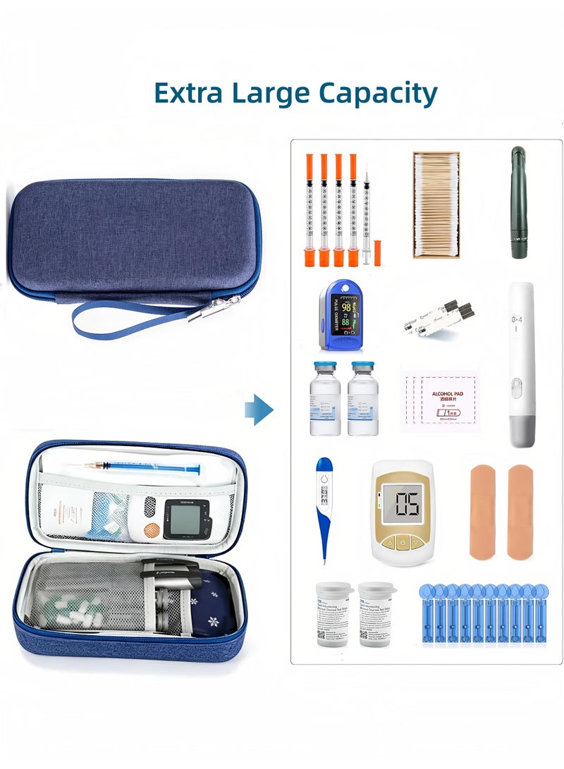 Loucky Insulin Cooler Travel Case with 2 Ice Bag, Portable Diabetic Carrying Cooler Medicine Bag for Insulin Pens Syringe Needle, Keeps Insulin Pens Cool for Long Hours, Diabetic Supplies Organizer (Blue) - Image 5
