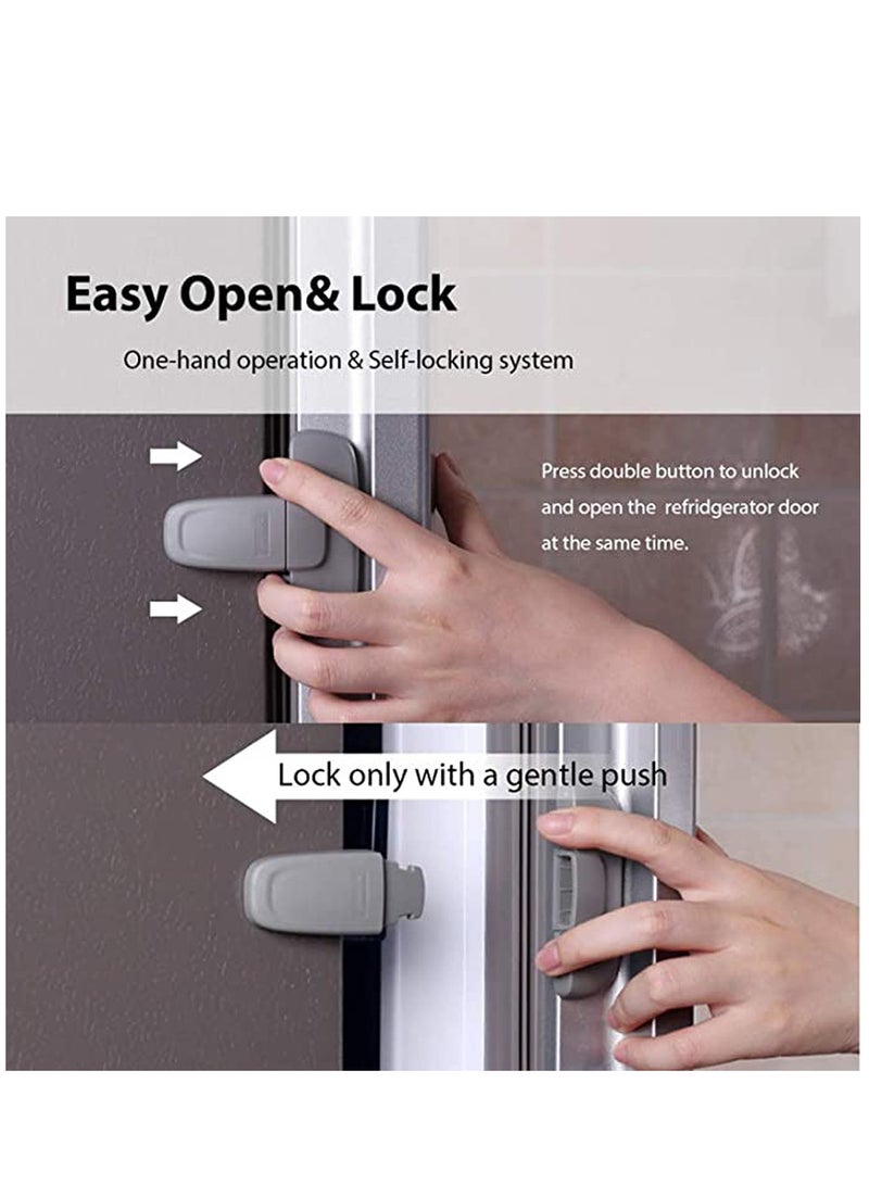 Excefore Child Proof Safety Locks Baby Proofing Cabinet Lock with 3M Adhesives Adjustable Strap Latches to Cabinets, Drawers, Cupboard, Oven, Fridge, Closet Seat, Door, Window - Image 2
