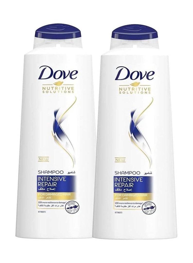 Dove Shampoo for Damaged Hair, Intensive Repair, Nourishing Care for up to 100 percent Healthy Looking Hair, 400ml (Pack of 2)