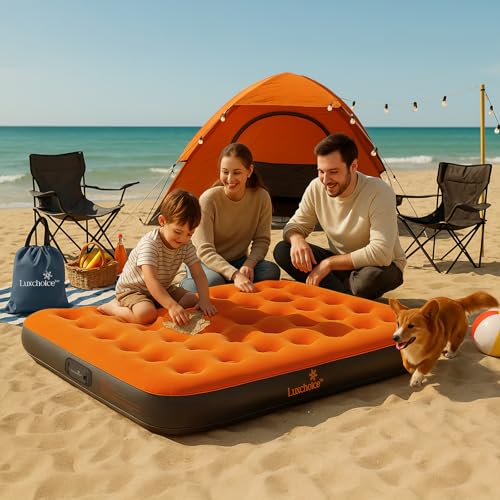 Luxchoice Air Mattress with Built-in USB Rechargeable Pump Camping Inflatable Mattress Portable Blow up Mattress Air Bed Guest Bed for Home Outdoors Hiking Travel - Image 2