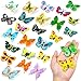 KVCSYAW 24 PCS Plastic Butterflies Toy Butterfly Action Figures Art Toys 24 Styles Colorful Lifelike Interactive Butterfly Decoration for Kindergarten School Education and Animal Themed Party Decor - Image 2