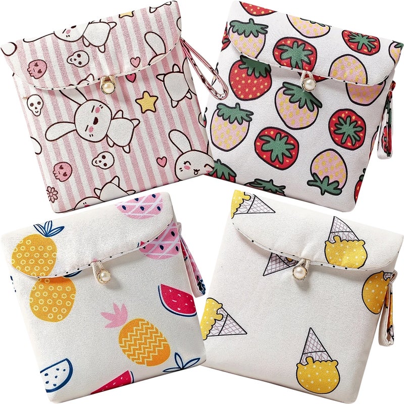 4pcs Napkin Storage Bag Menstrual Pad Storage Bag Napkin Holder - Image 4