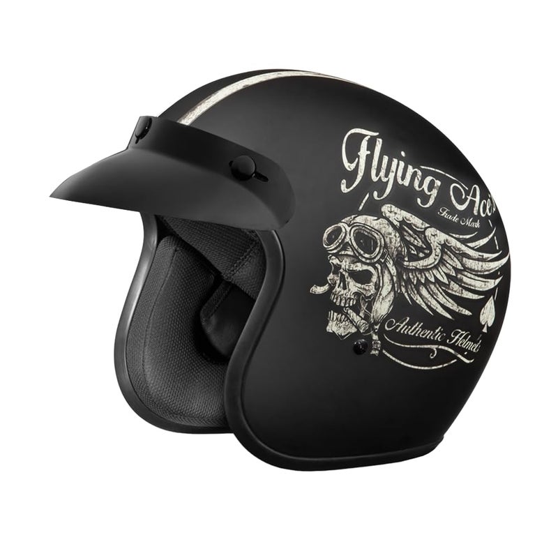 Daytona Helmets 34 Shell Open Face Motorcycle Helmet Flying Aces 2XL