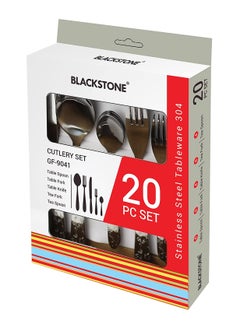 BLACKSTONE Stainless Steel Teaspoon Tablespoon Tea Fork Table Fork 20Pcs Cutlery Set  - Image 3