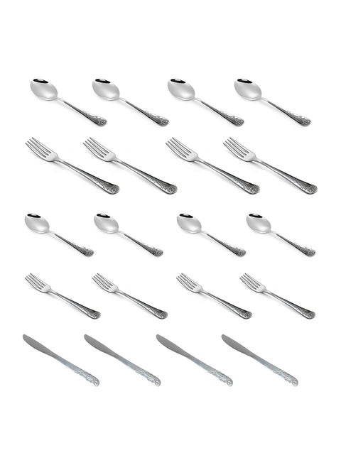 Stainless Steel Teaspoon Tablespoon Tea Fork Table Fork 20Pcs Cutlery Set
