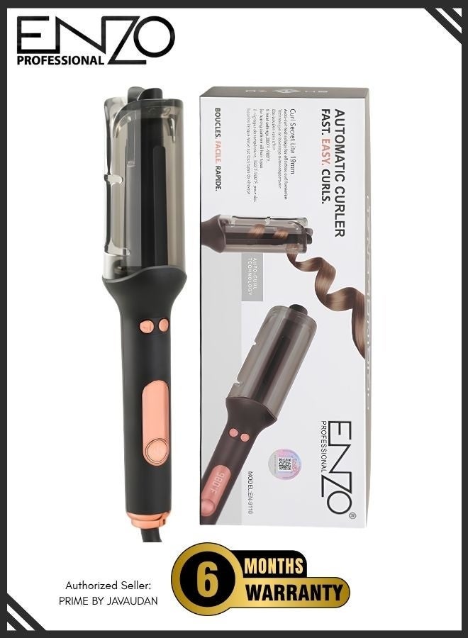 ENZO EN-9110 Automatic Hair Curler, 19mm Ceramic Curling Iron, Fast Heating Hair Styling Tool for Curls & Waves - Image 1