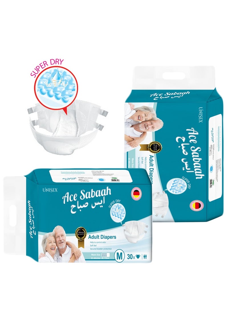 Ace Sabaah Adult Diaper, Size Medium, Waist 82-112Cm, Pack Of 30 - Image 3