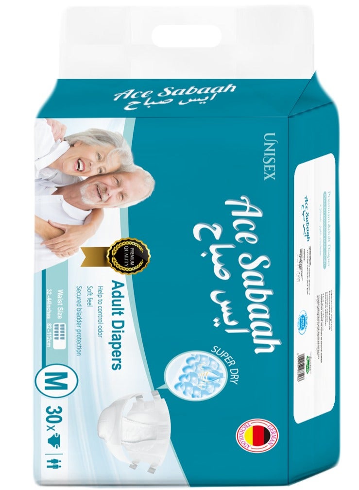Ace Sabaah Adult Diaper, Size Medium, Waist 82-112Cm, Pack Of 30 - Image 2