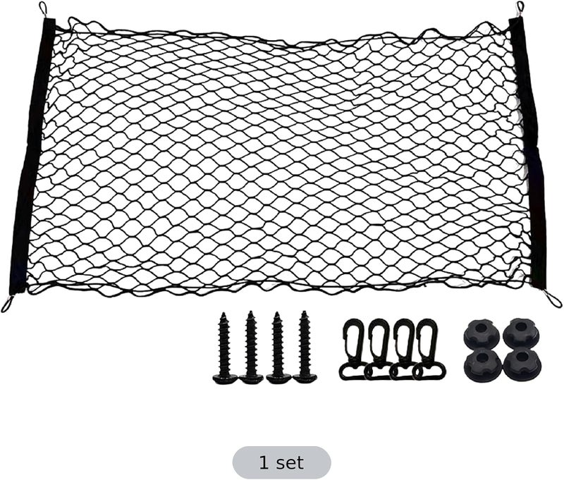 Mesh Cargo Net Pet Barrier for Auto, 43.3 x 23.6 in Pet Safety Driving Car Divider Dogs Gate, Polyester Car Dog Barrier with Hook - Image 4