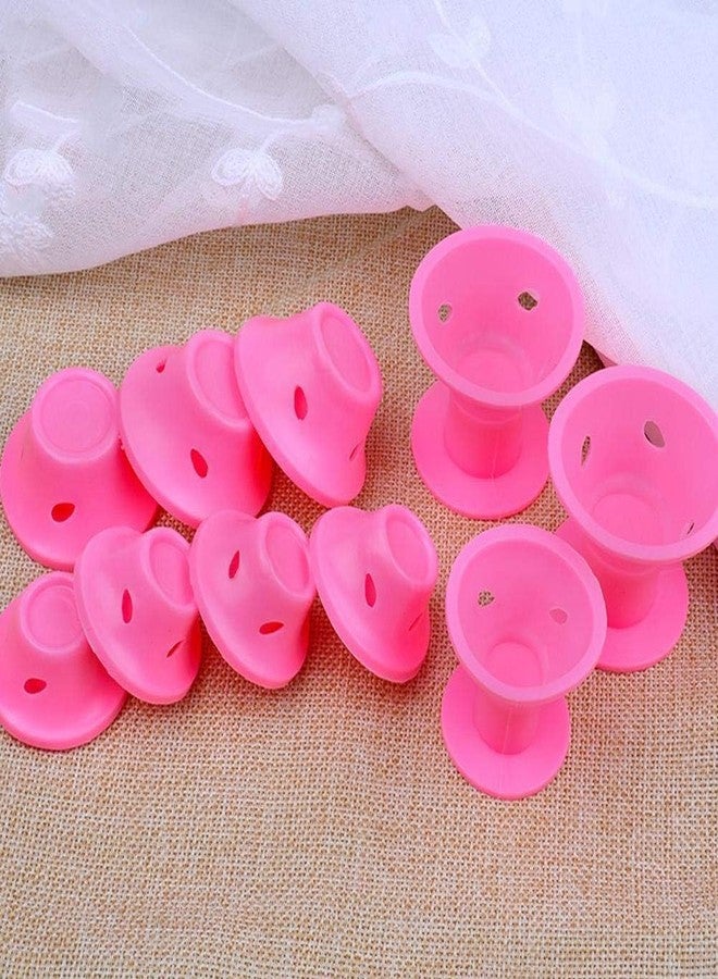 DNESHY Silicone Hair Curlers Heatless Rollers for Women (Pink, 10 pcs) - Image 1