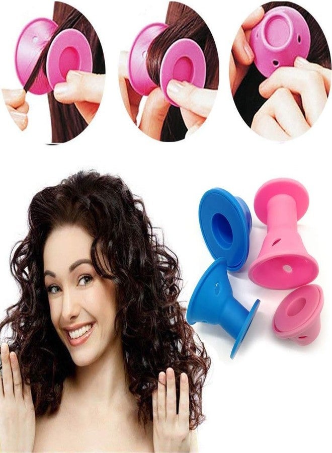 DNESHY Silicone Hair Curlers Heatless Rollers for Women (Pink, 10 pcs) - Image 2