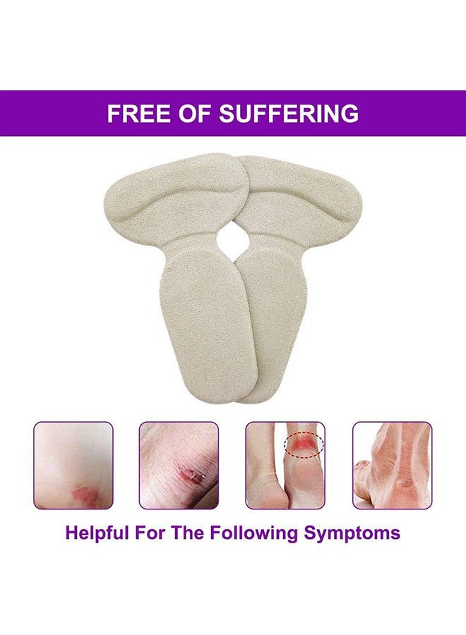 JS 3 Pairs T-Heel Cushion Inserts, Reusable Self-Adhesive Heel Shoe Grips Blister Shoe Pads Foot Insoles, Anti-Slip Heel Inserts Liners Blister Prevention and Protectors Foot Insoles - Image 3
