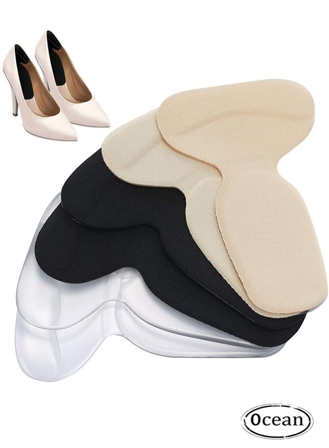 JS 3 Pairs T-Heel Cushion Inserts, Reusable Self-Adhesive Heel Shoe Grips Blister Shoe Pads Foot Insoles, Anti-Slip Heel Inserts Liners Blister Prevention and Protectors Foot Insoles - Image 1