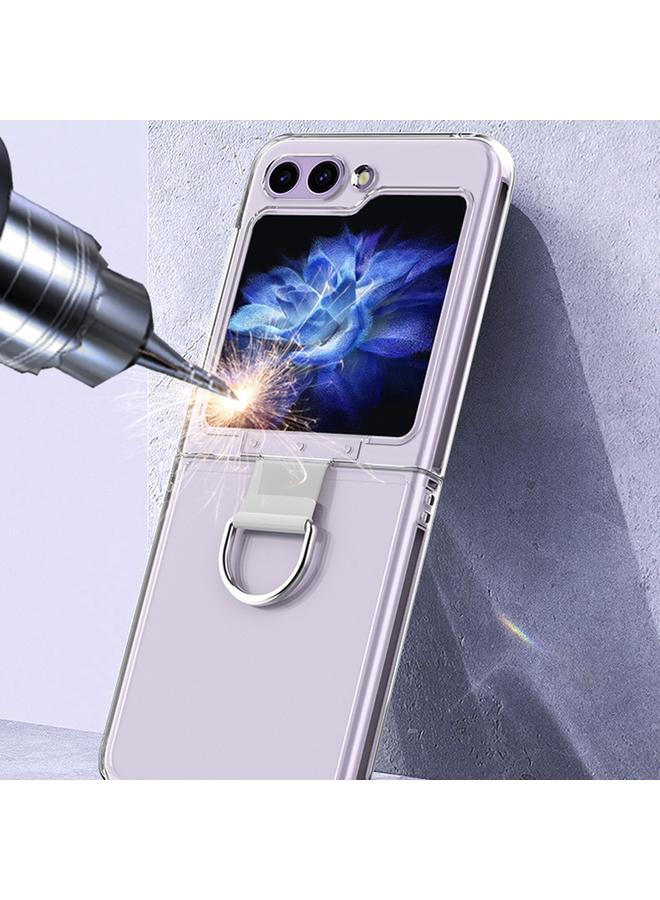 اس-توب جراب لهاتف Samsung Galaxy Z Flip5 مصنوع من السيليكون القابل للطي مع حلقة - Image 4