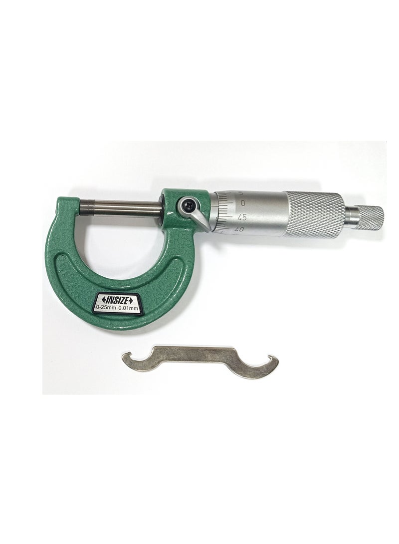 INSIZE Outside Micrometer 0–25mm x 0.01mm – Precision Mechanical Measuring Tool with Storage Case - Image 2