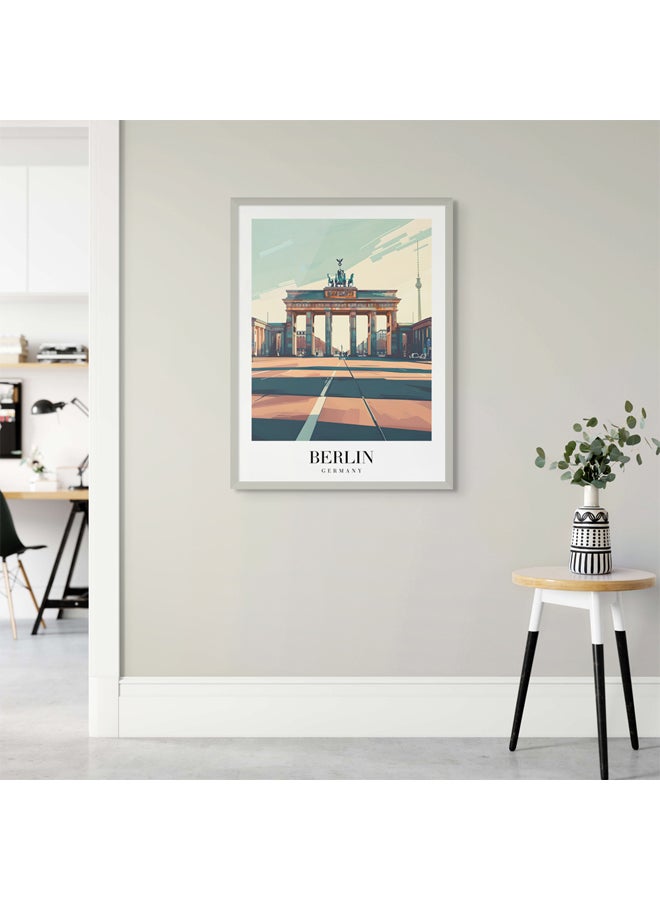 Art Decor Art Decor Framed Fine Art Portrait Print of Berlin Wall Brandenburg Gate Travel Poster Wall Décor for Home Living Room Bedroom Office Hotel Studio - Image 3