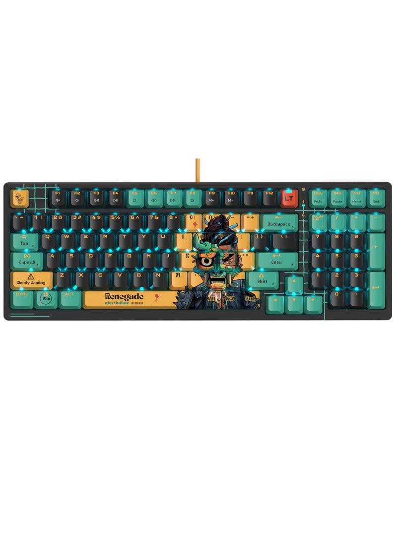 Bloody - Alpha Optical Switch Performance Gaming Keyboard AT98, Adjustable Actuation Point, Gaming PBT Keycaps, 7 RGB Backlit Effects, Stealth Quiet Typing, Renegade Design - Image 1