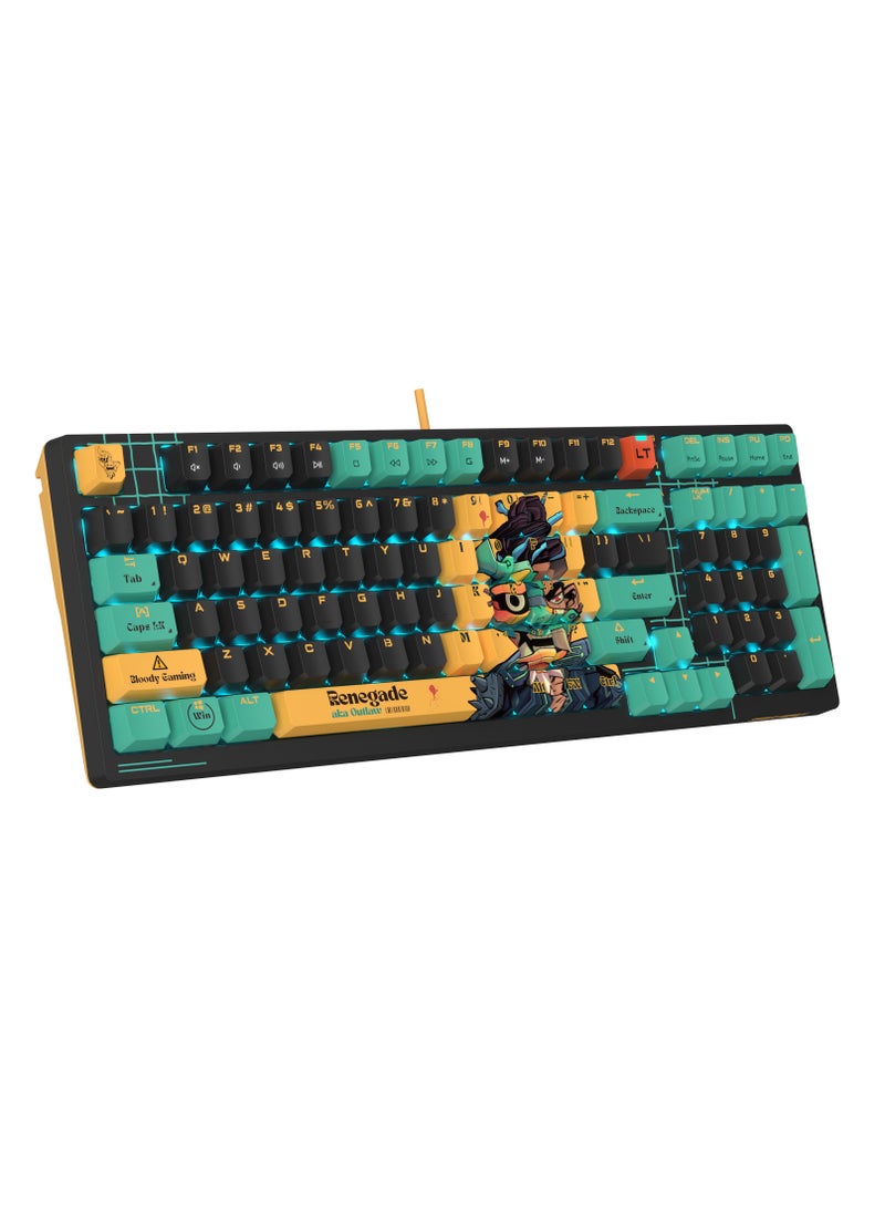 Bloody - Alpha Optical Switch Performance Gaming Keyboard AT98, Adjustable Actuation Point, Gaming PBT Keycaps, 7 RGB Backlit Effects, Stealth Quiet Typing, Renegade Design - Image 1