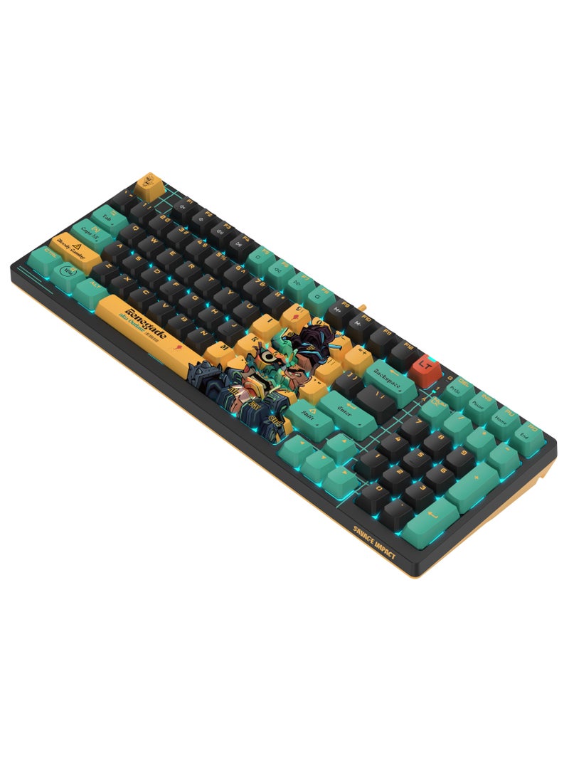 Bloody - Alpha Optical Switch Performance Gaming Keyboard AT98, Adjustable Actuation Point, Gaming PBT Keycaps, 7 RGB Backlit Effects, Stealth Quiet Typing, Renegade Design - Image 1