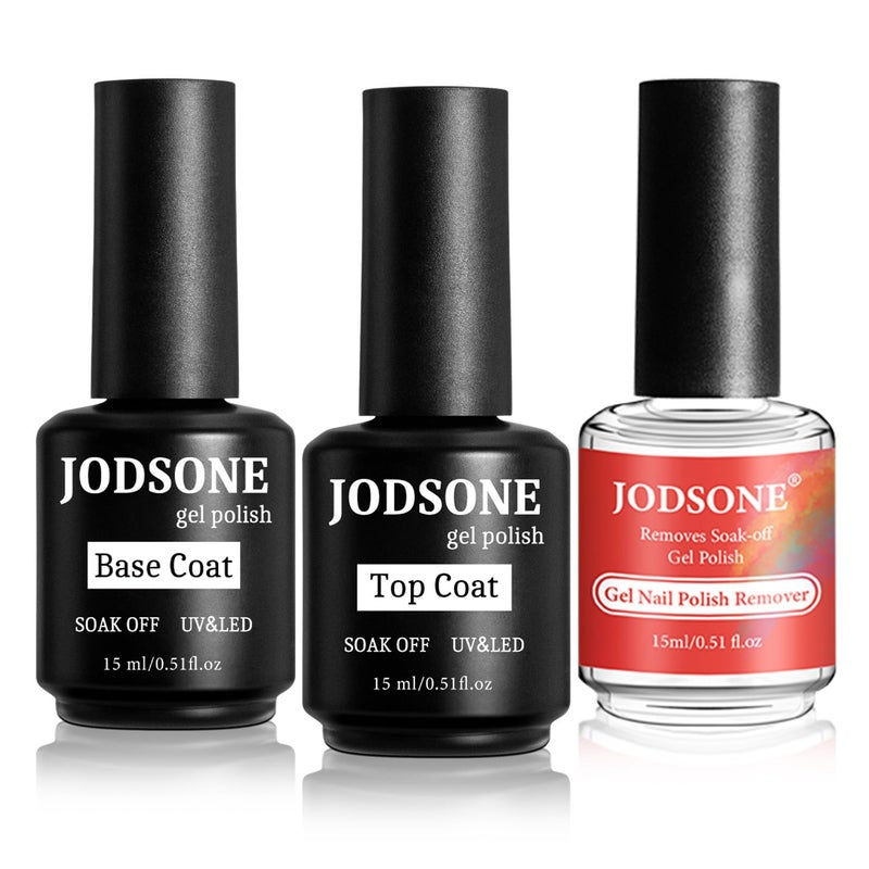 JODSONE Gel Nail Remover Quick Gel Nail Polish Remover and Base Coat Top Coat Simple Set is Suitable for Beginners to Try - Image 1